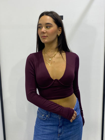 glitter top crop coppe