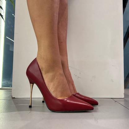 gold decollete tacco metallo