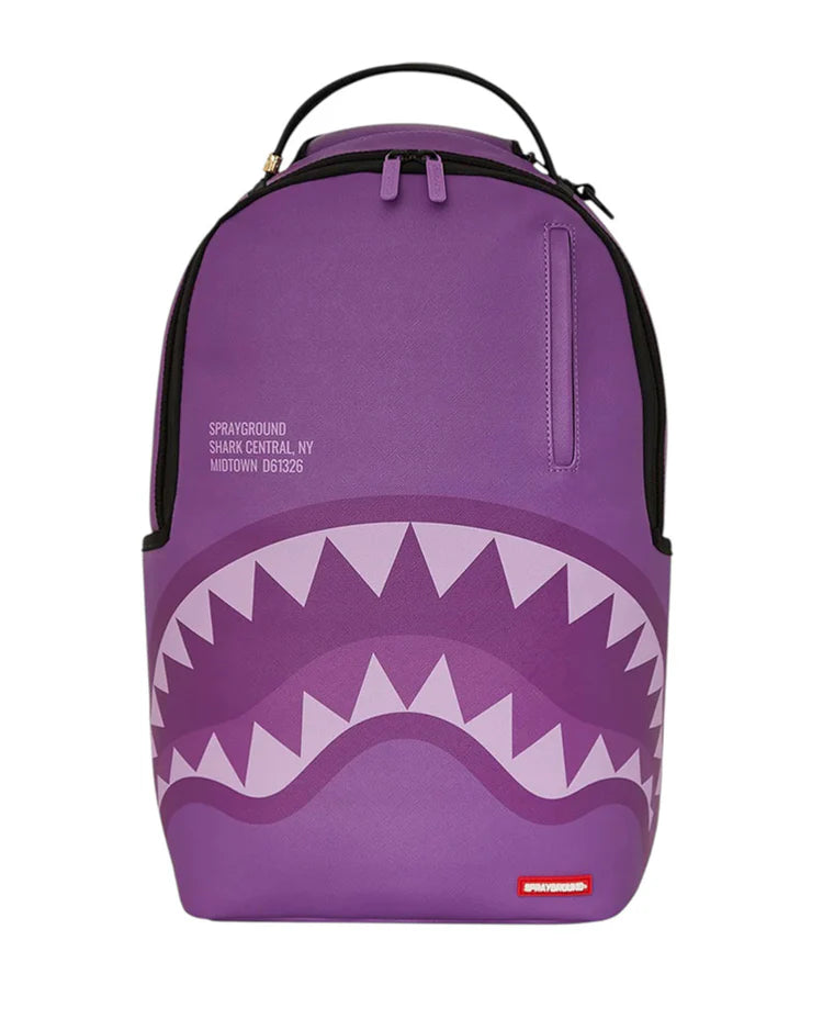 sprayground purple shark central backpack