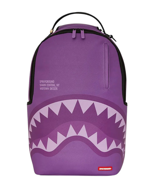 sprayground purple shark central backpack