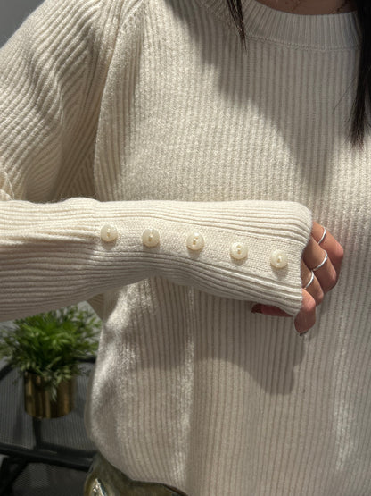 ornella b pull bottoncini manica