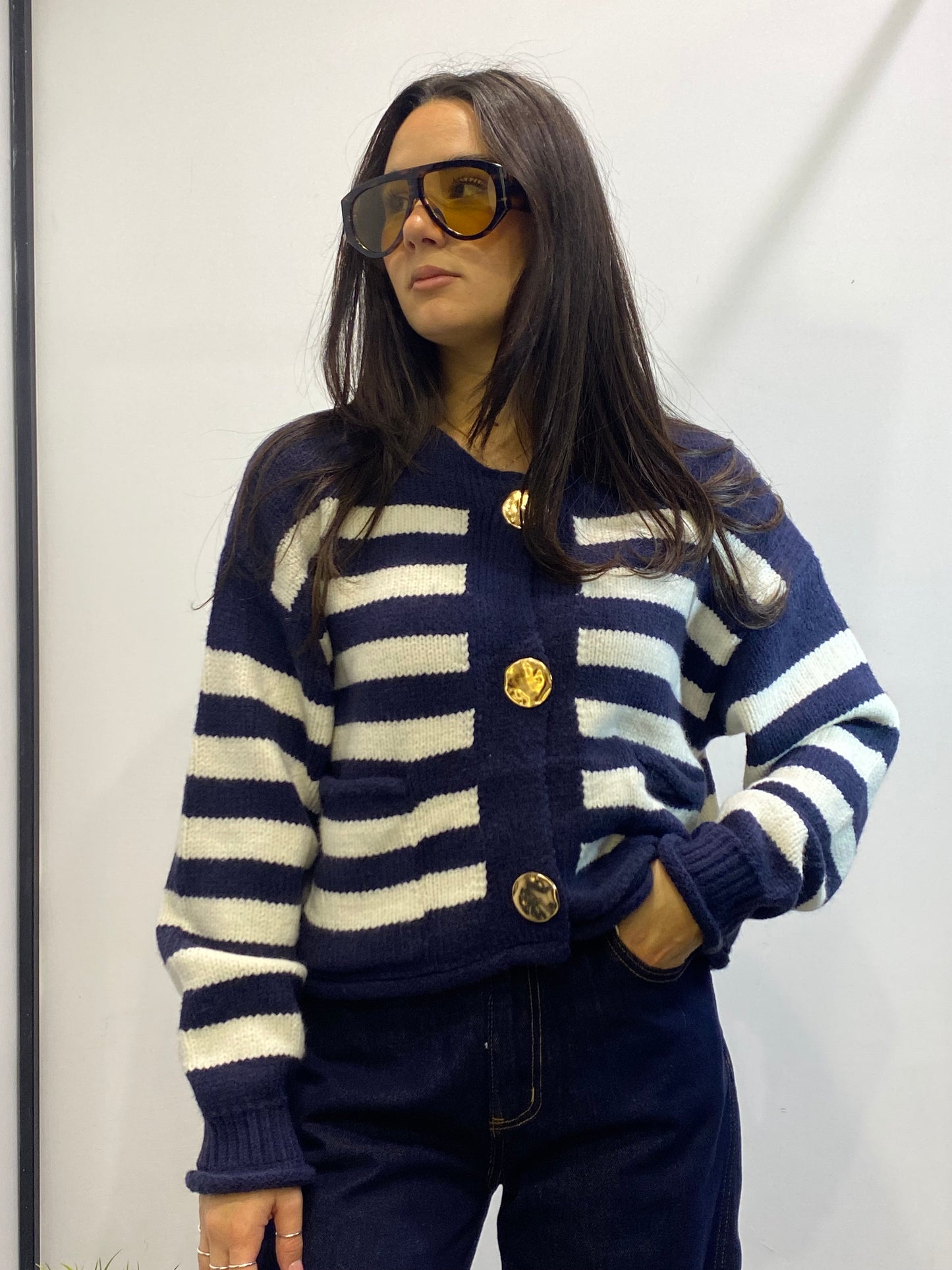 glitter cardigan righe