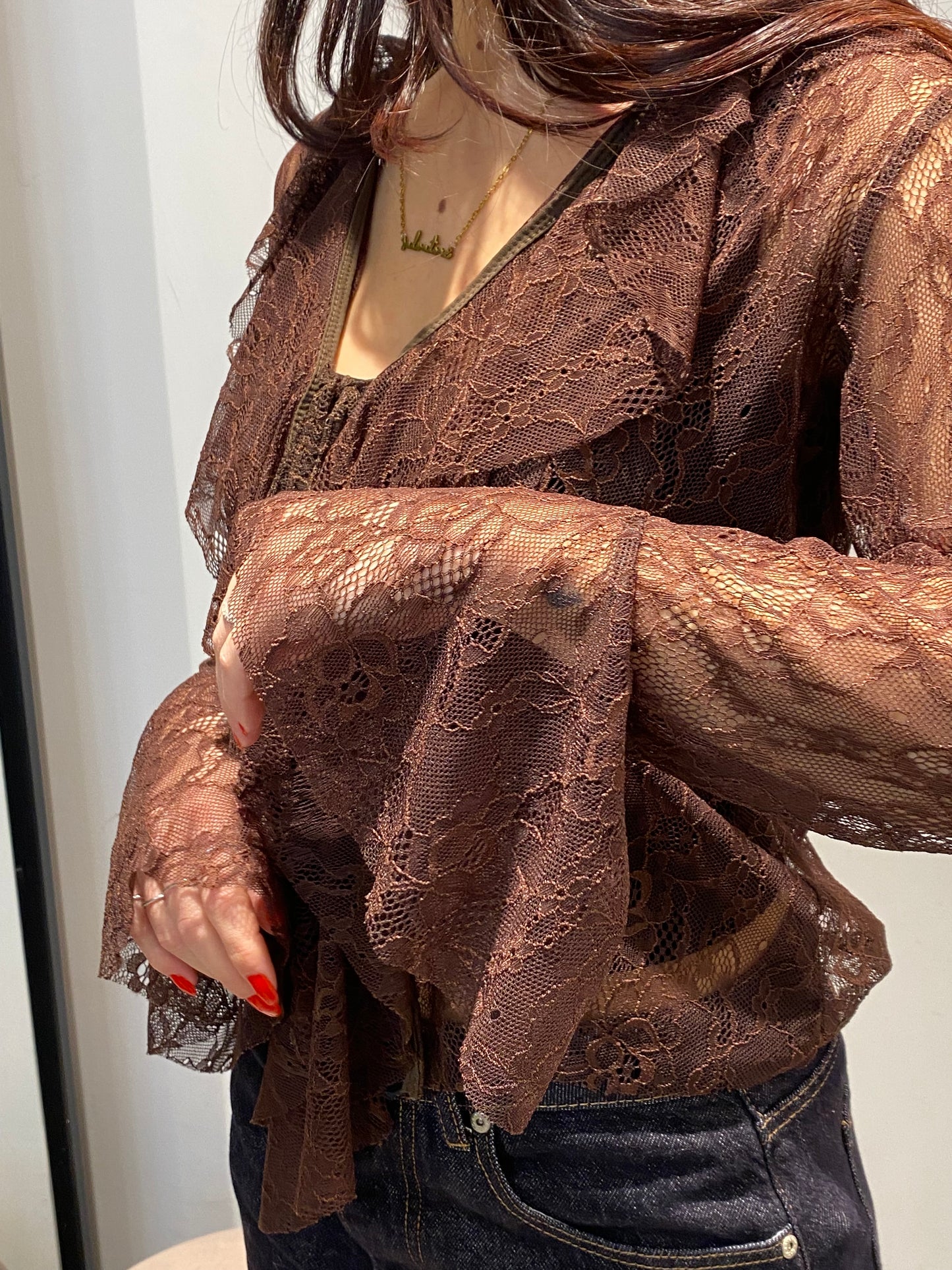 isabel camicia pizzo rouche