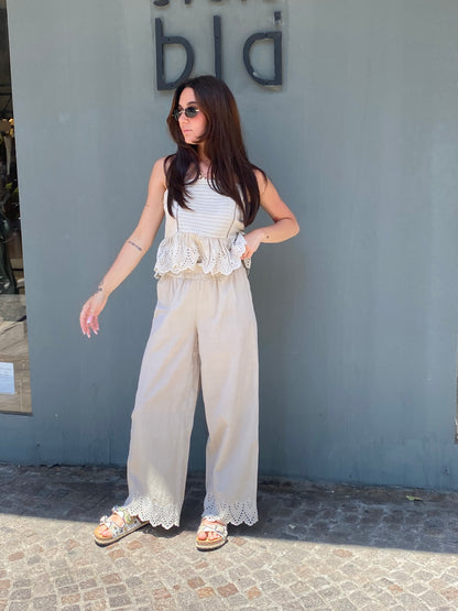 only pantalone bordo pizzo sangallo