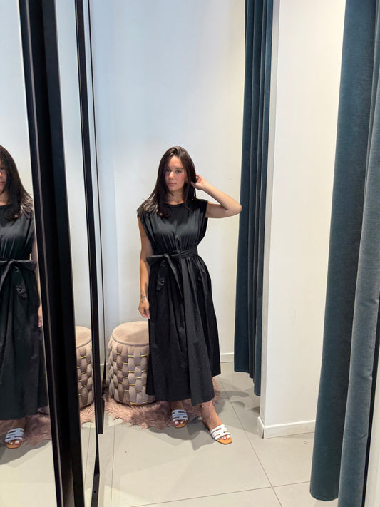 isabel long dress cotone cintura