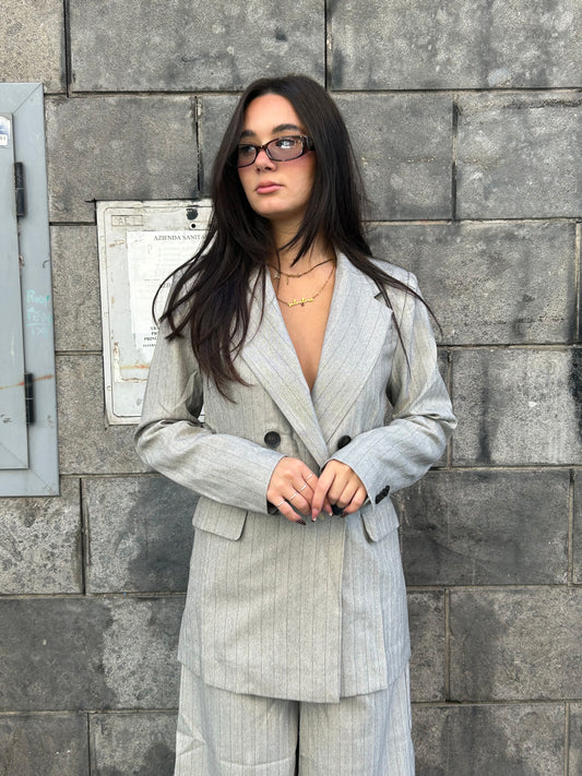 glamorous blazer doppio petto gessato