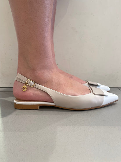 gold sling back bicolor