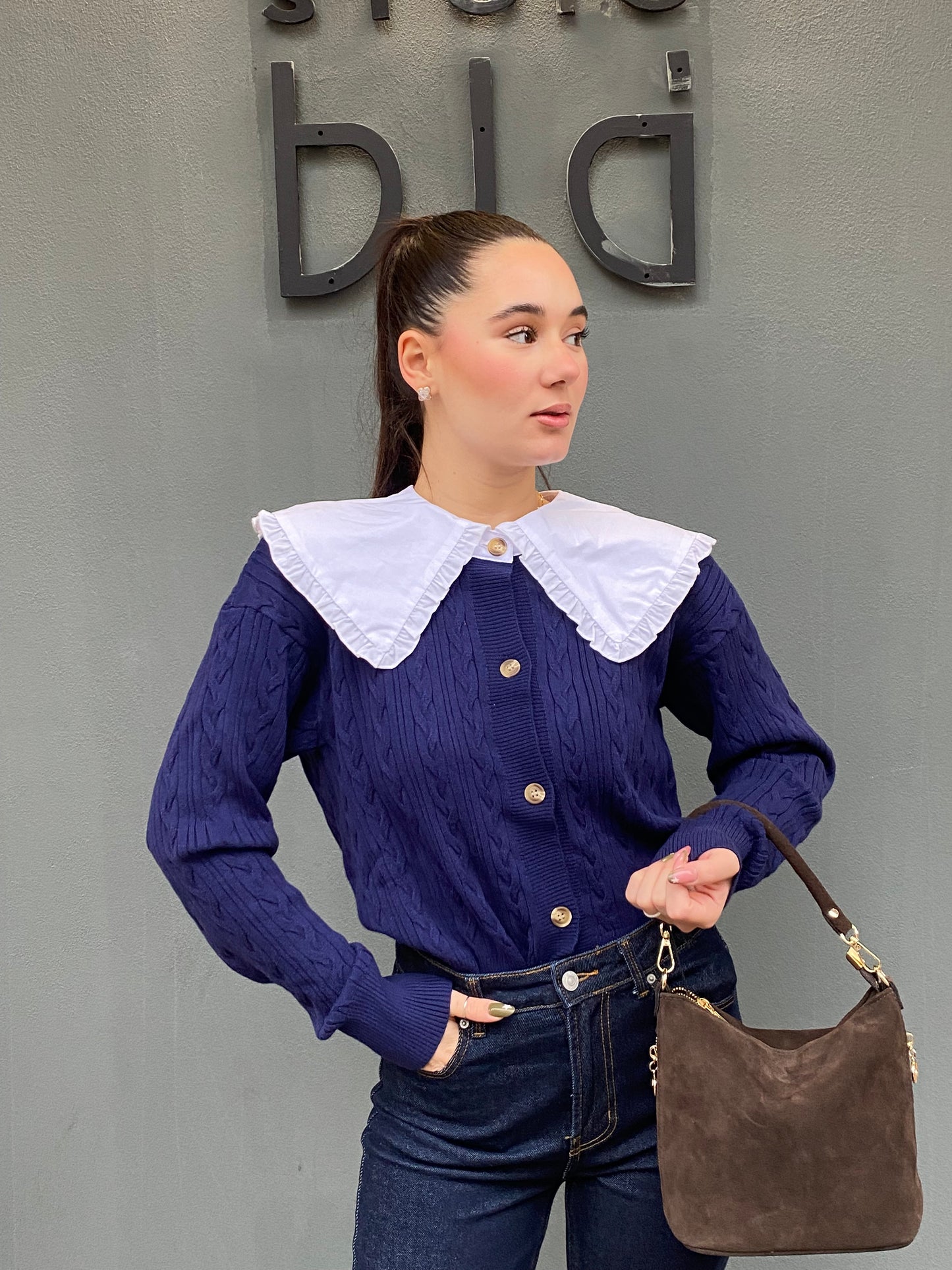 glamorous cardigan collo camicia