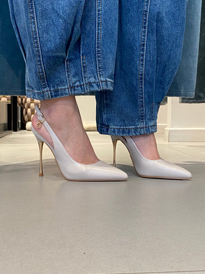 gold sling back t metallo
