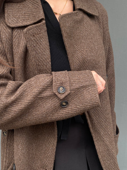 only cappotto spigato cintura