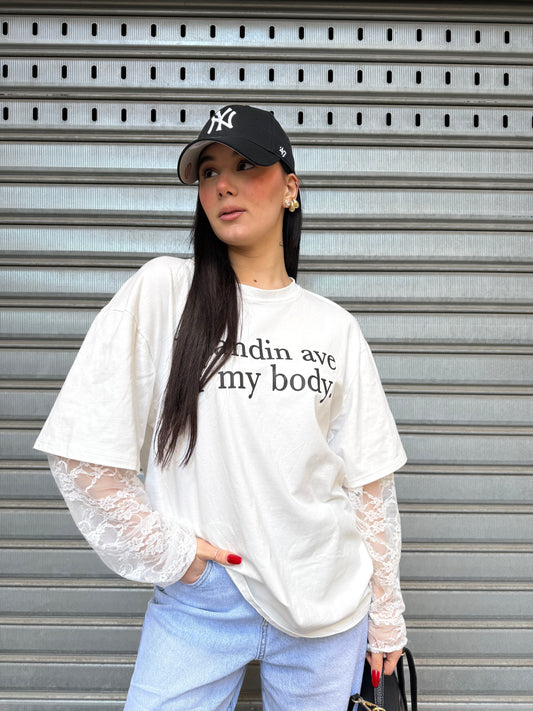 jessy tshirt manica pizzo