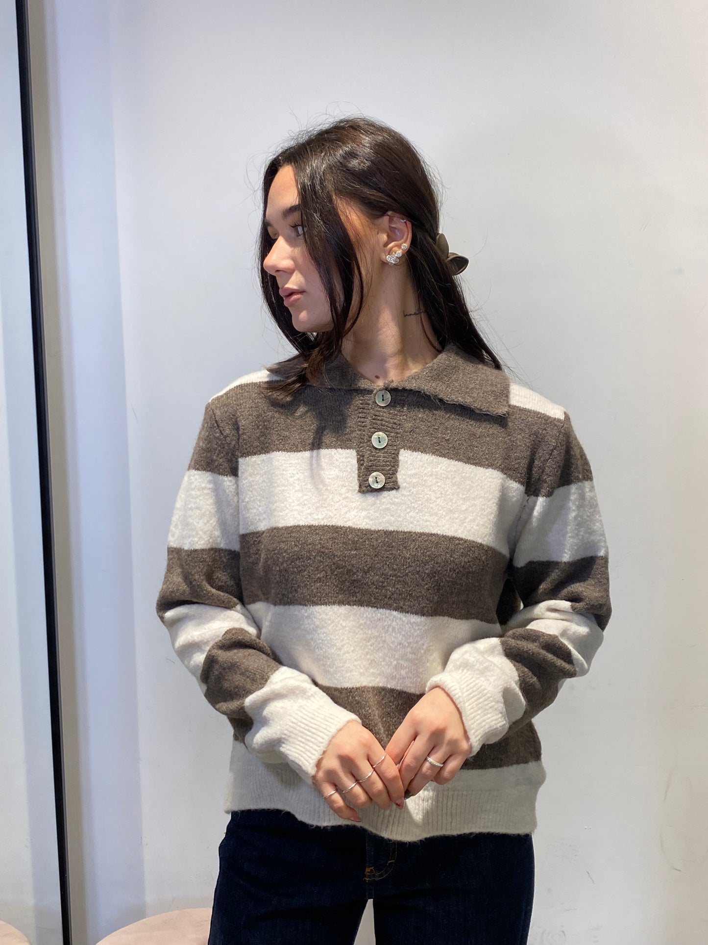 isabel polo lana righe