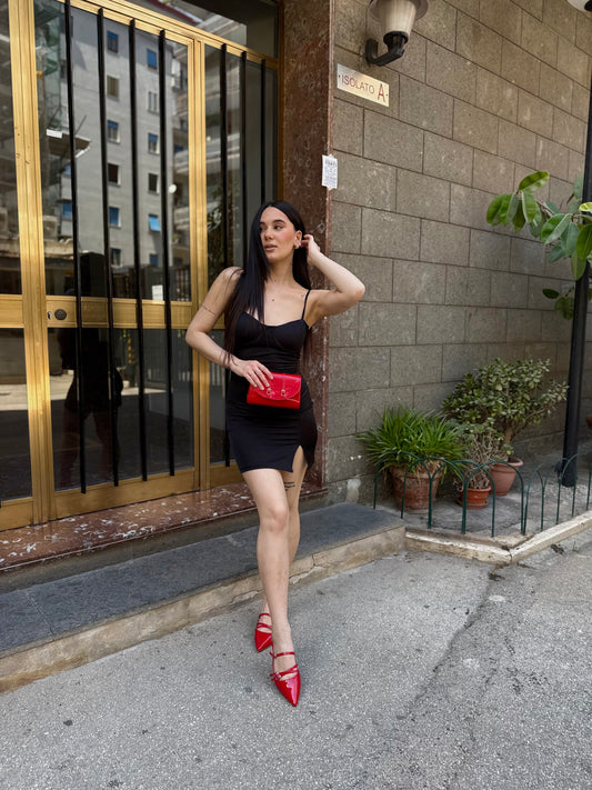 victor mini dress coppe lucido