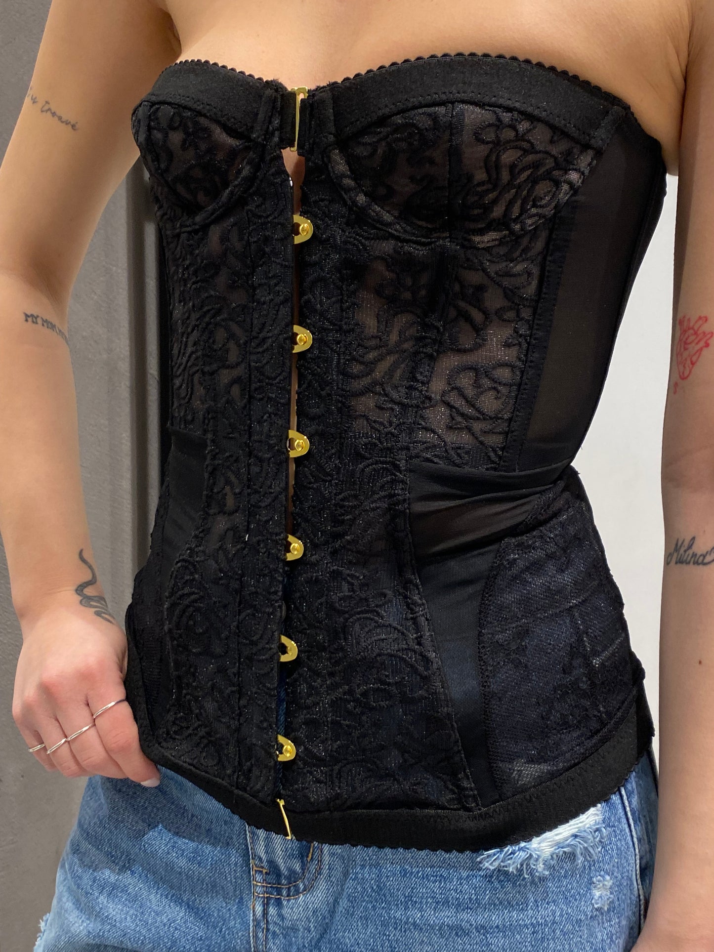 glitter corsetto pizzo stringhe