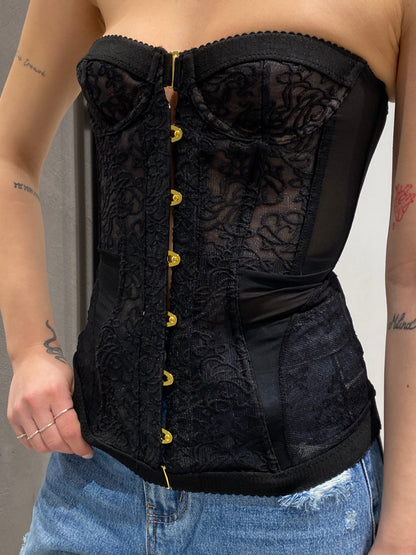 glitter corsetto pizzo stringhe