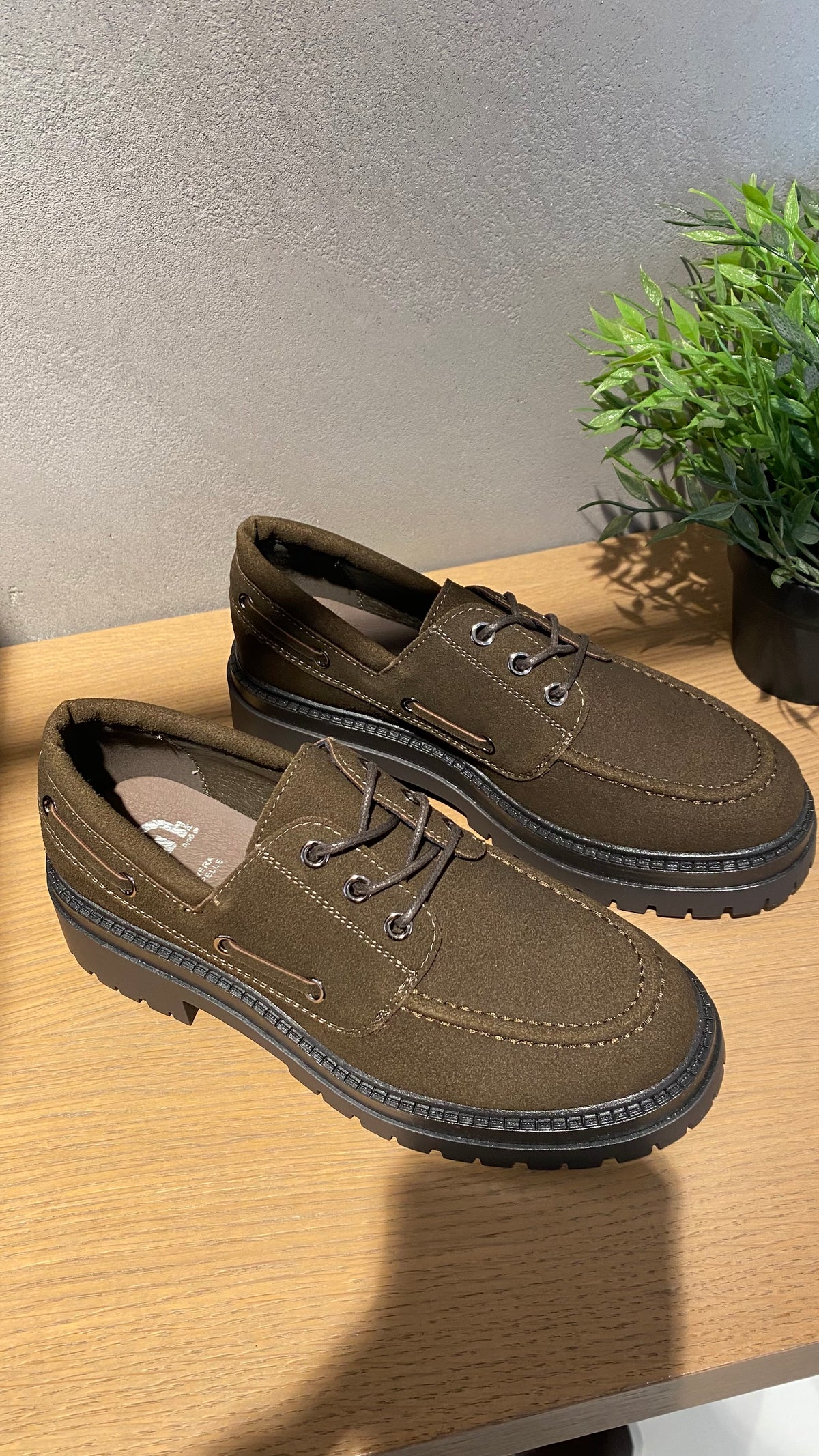 gold mocassino platform camoscio