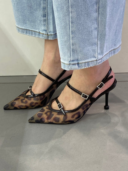 gold sling back leopardata