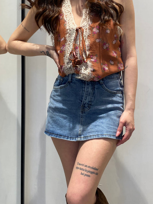 luna mini short denim
