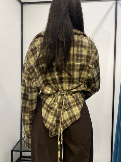 chic camicia avvitata laccio retro