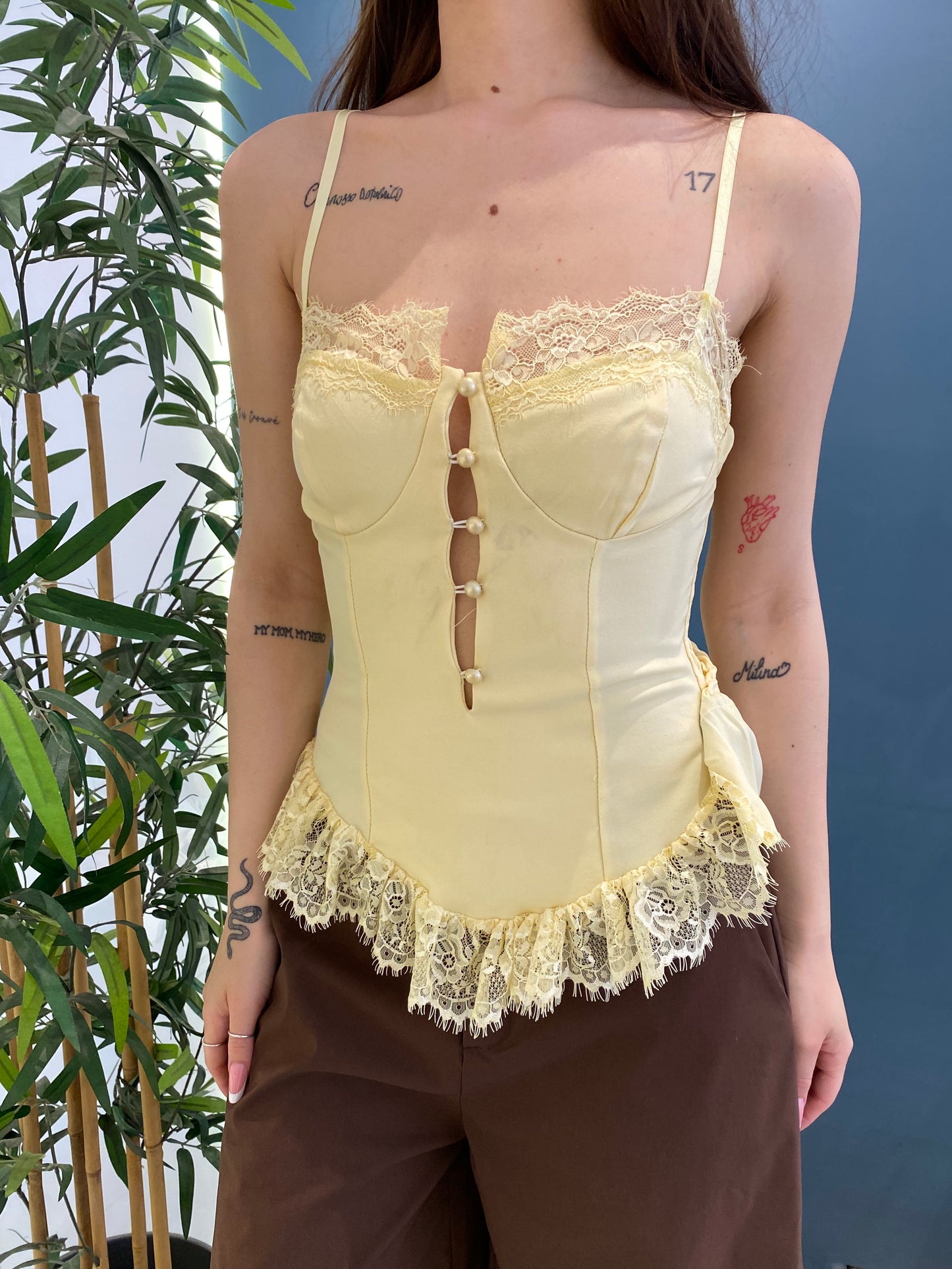 luna top corsetto bottoni