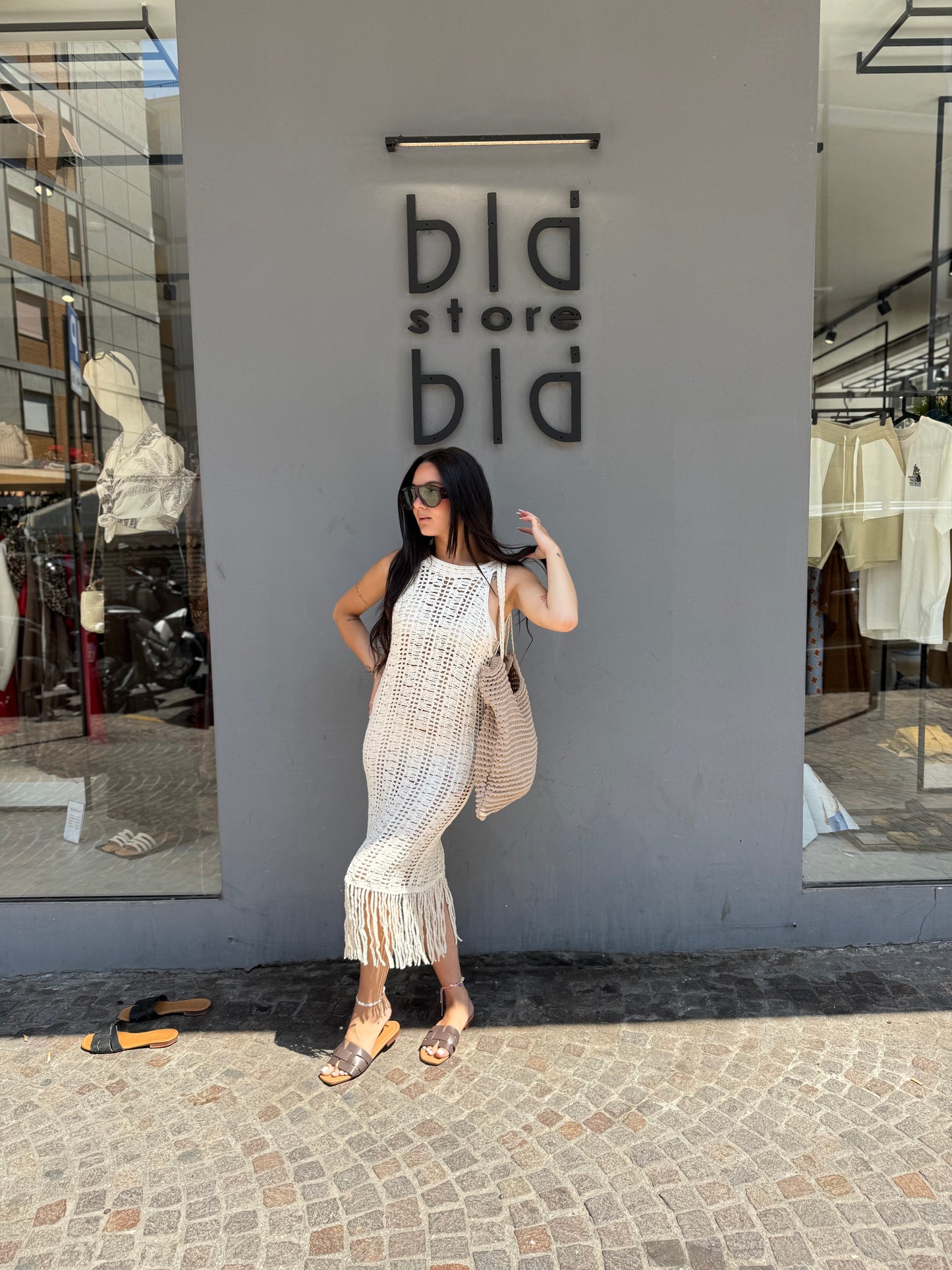 vicbee long dress uncinetto