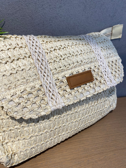 sara borsa raffia bicolor