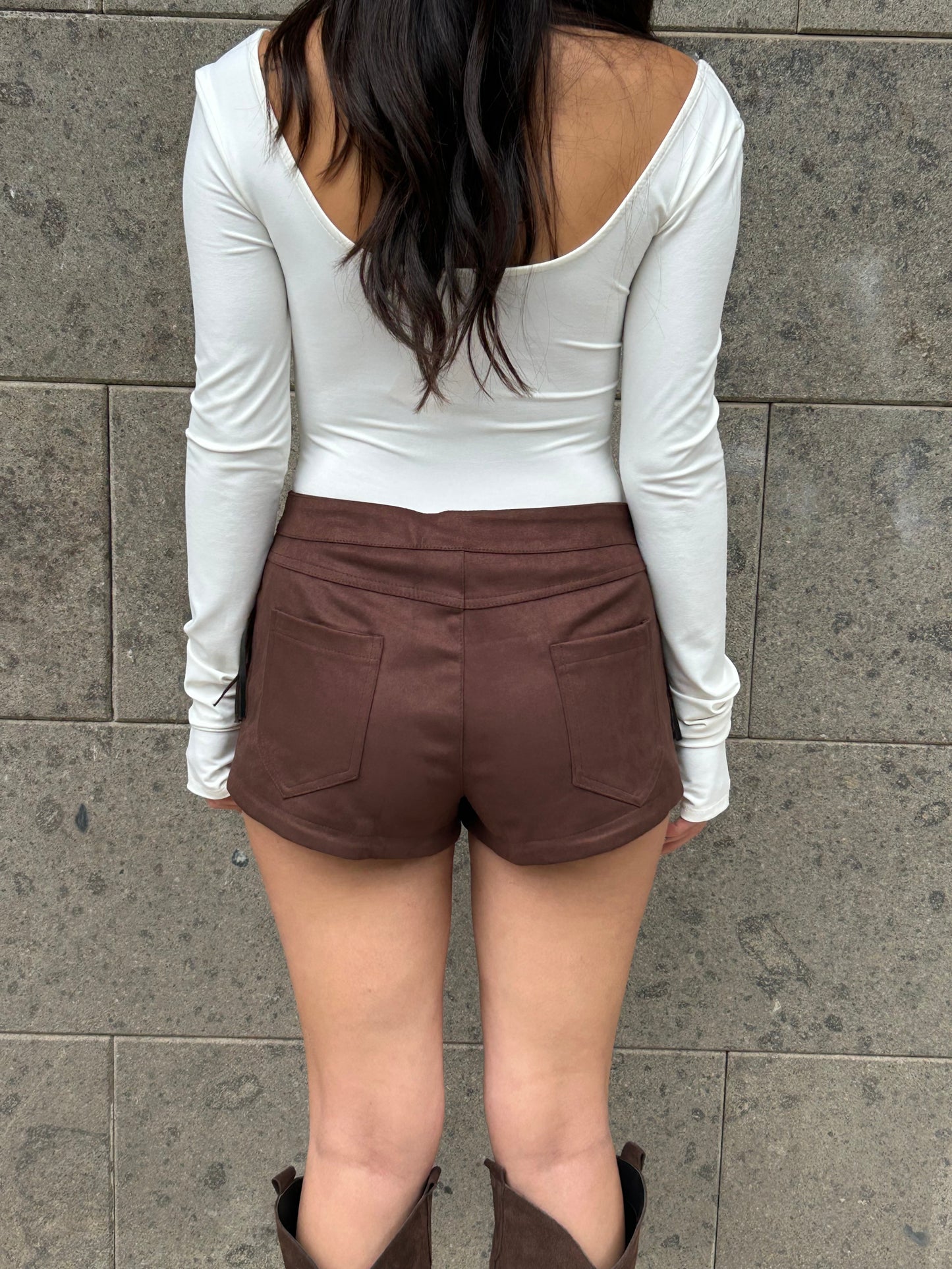 jessy short suede frange