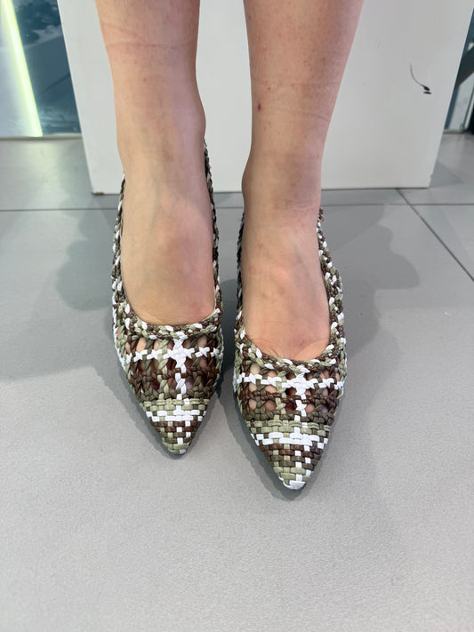 gold sling back intreccio