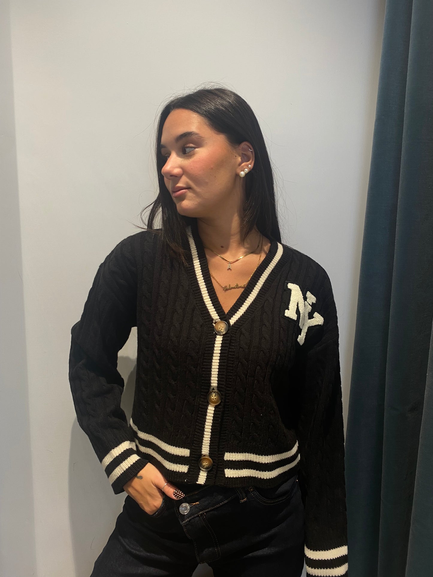 only cardigan filo crop