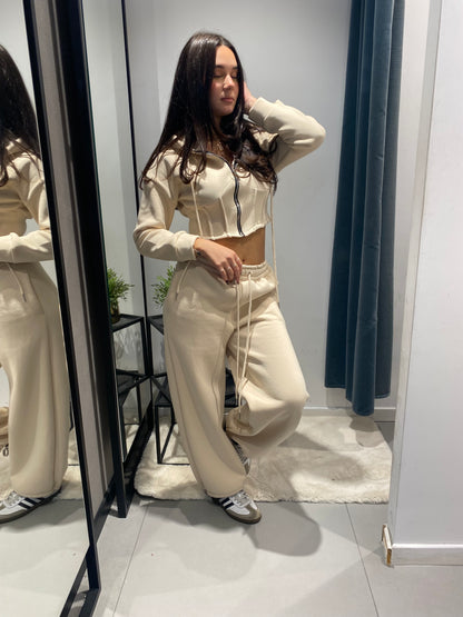 chic felpa zip bustier