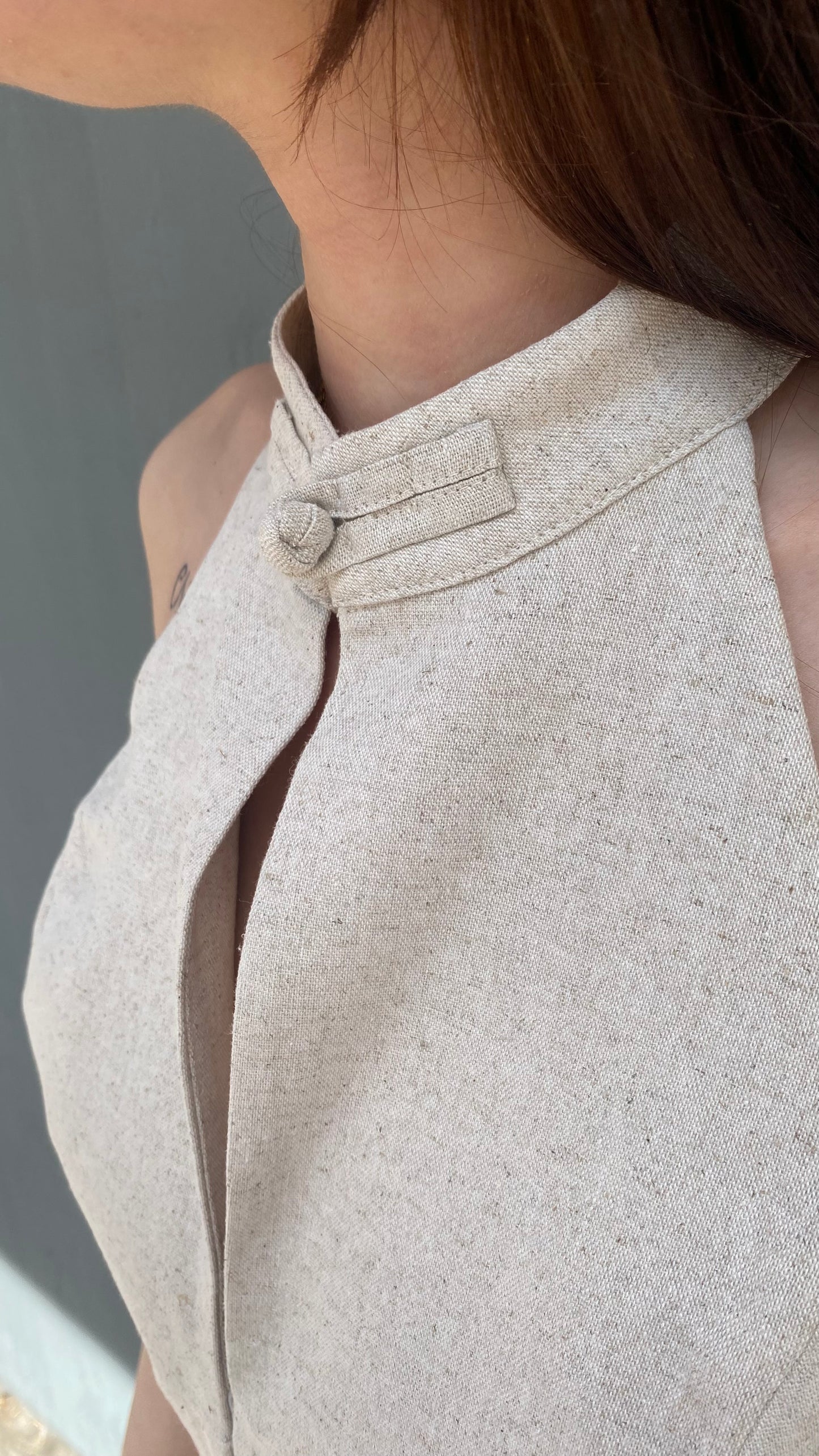 lumina gilet ciappe lino