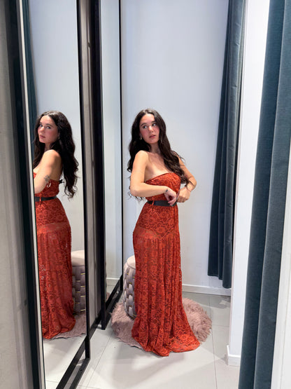 lumina long dress pizzo