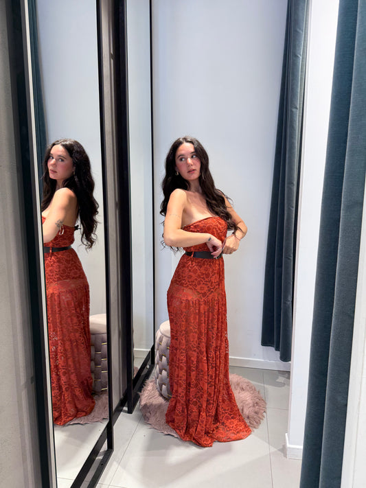 lumina long dress pizzo