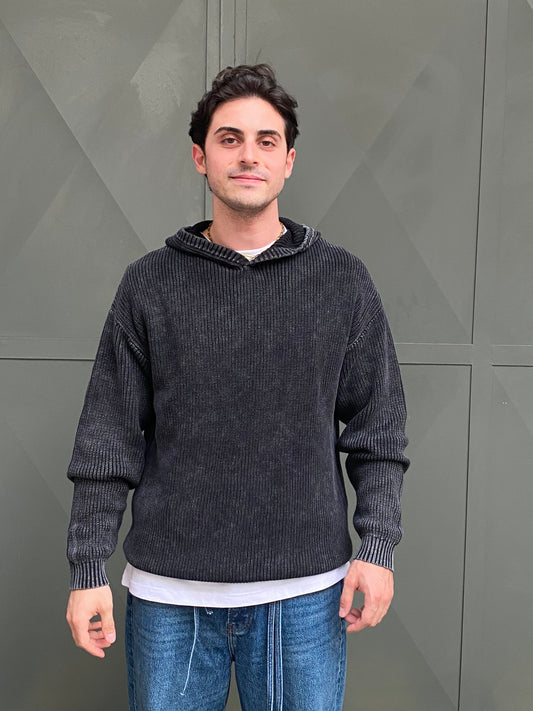 duca pull cappuccio a coste