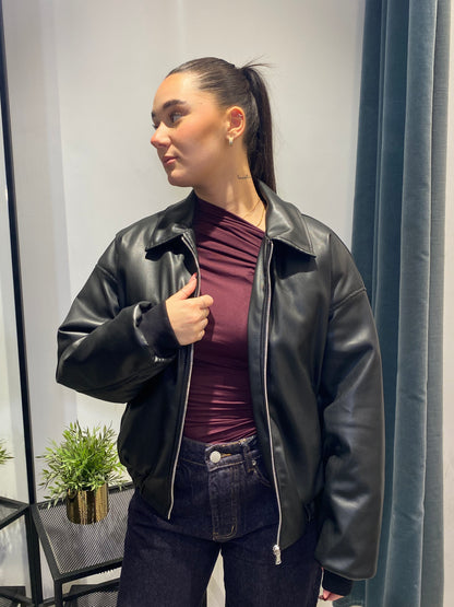 isabel bomber ecopelle collo