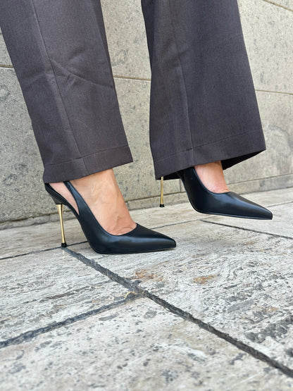 gold slingback tacco gold