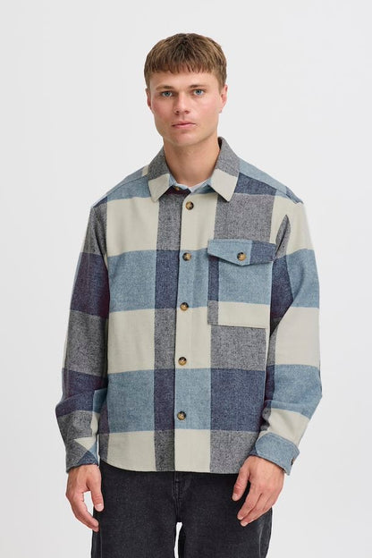 solid overshirt tasca check