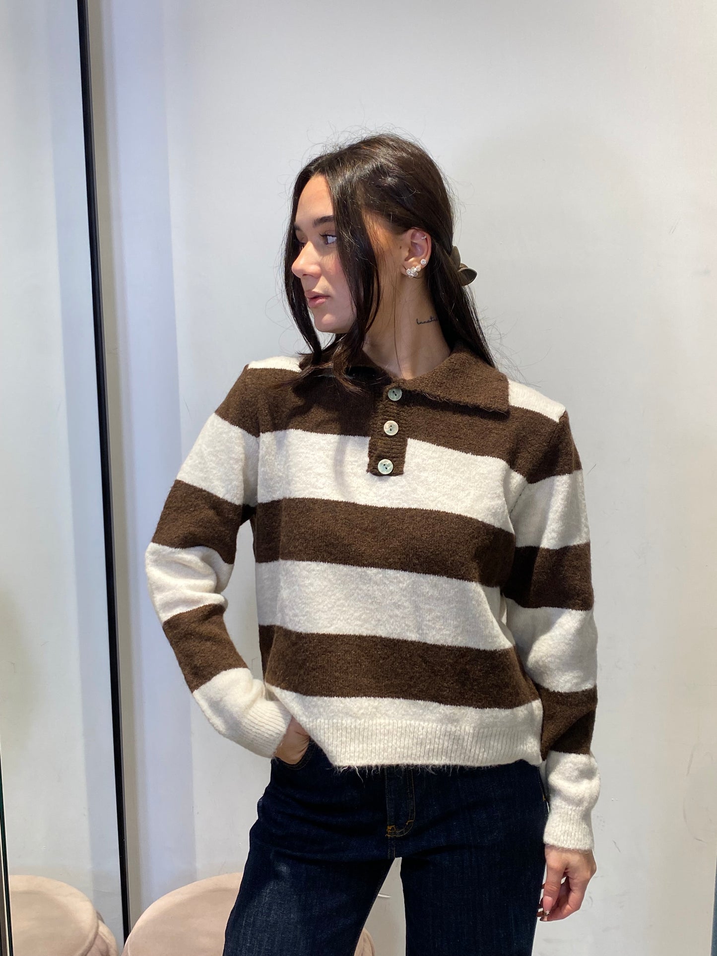 isabel polo lana righe