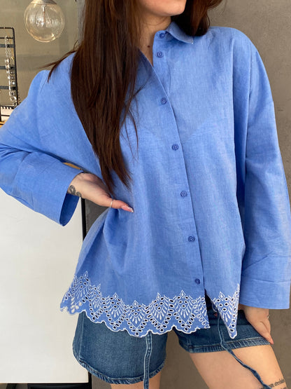 only camicia bordo sangallo