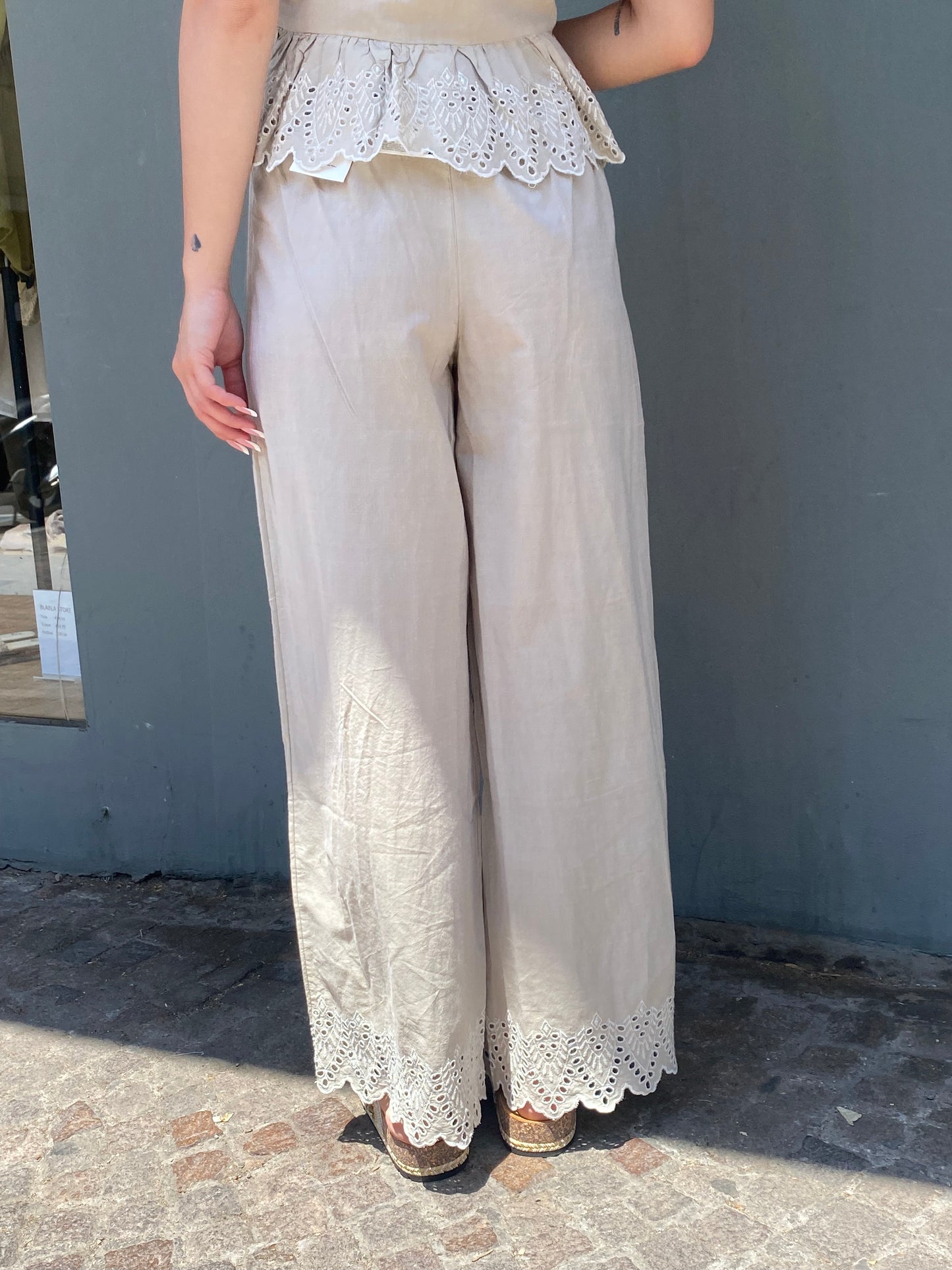 only pantalone bordo pizzo sangallo