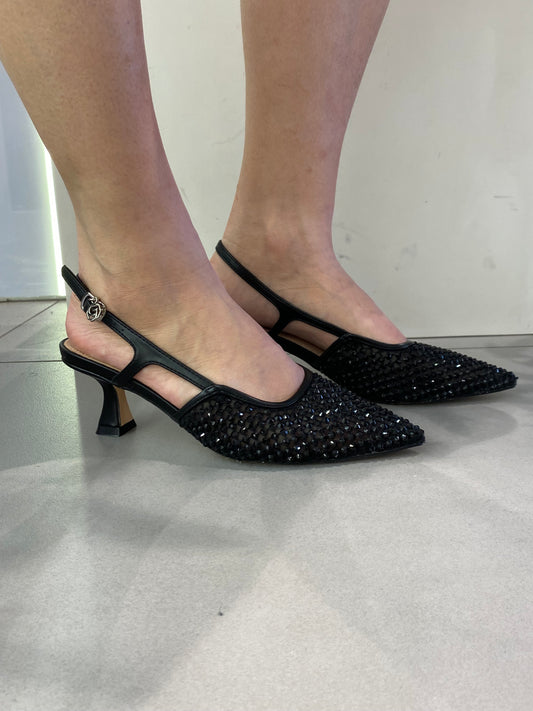 gold sling back strass