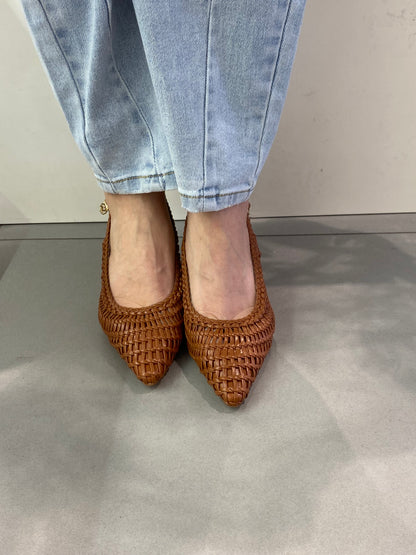 gold sling back tacco alto traforata