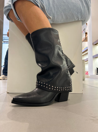 exe' stivale zip retro borchie