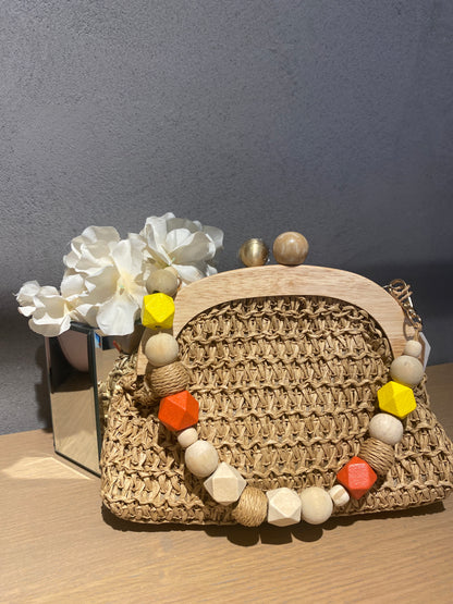 sara borsa raffia tracolla color