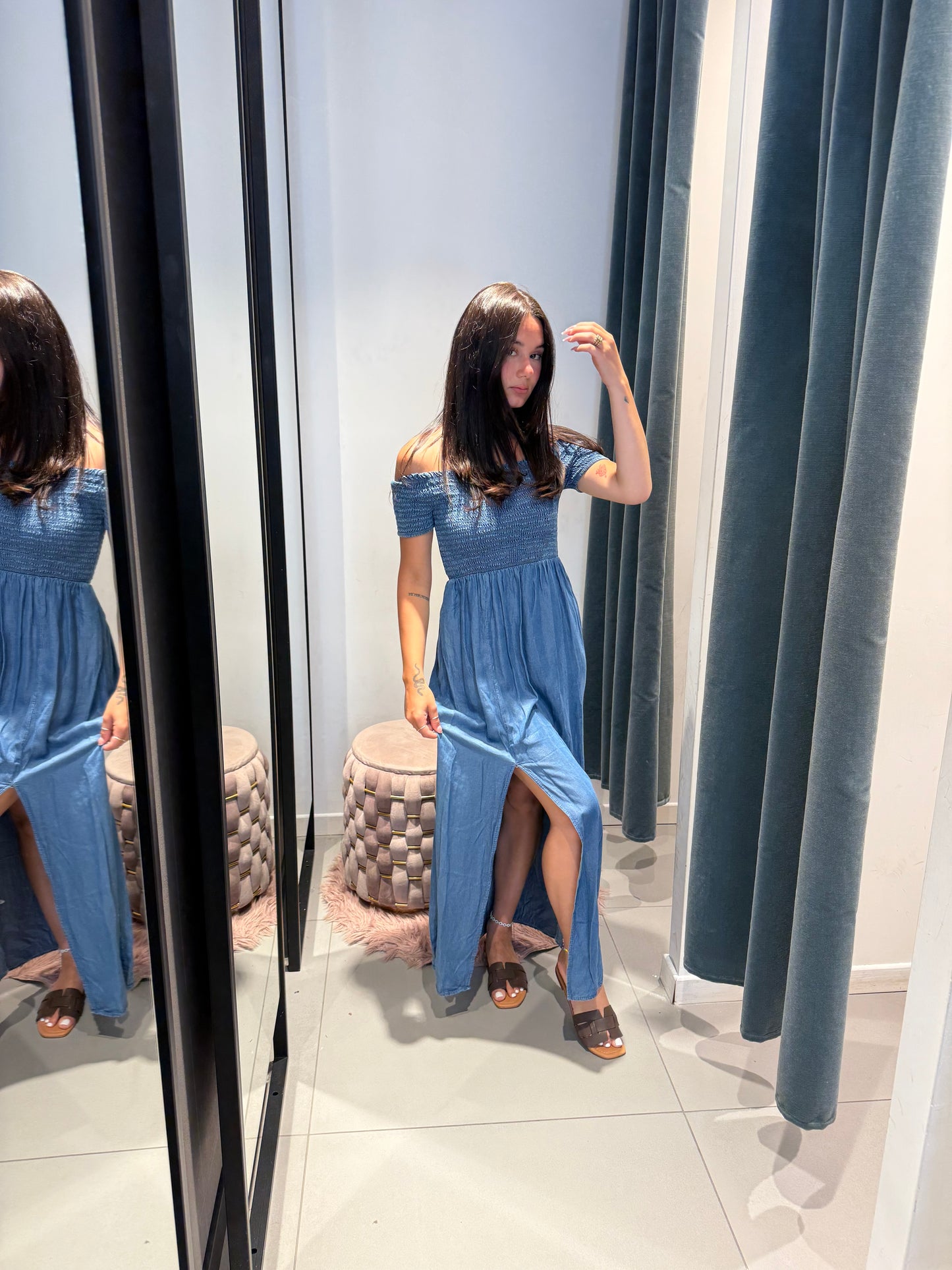 vicbee long dress denim