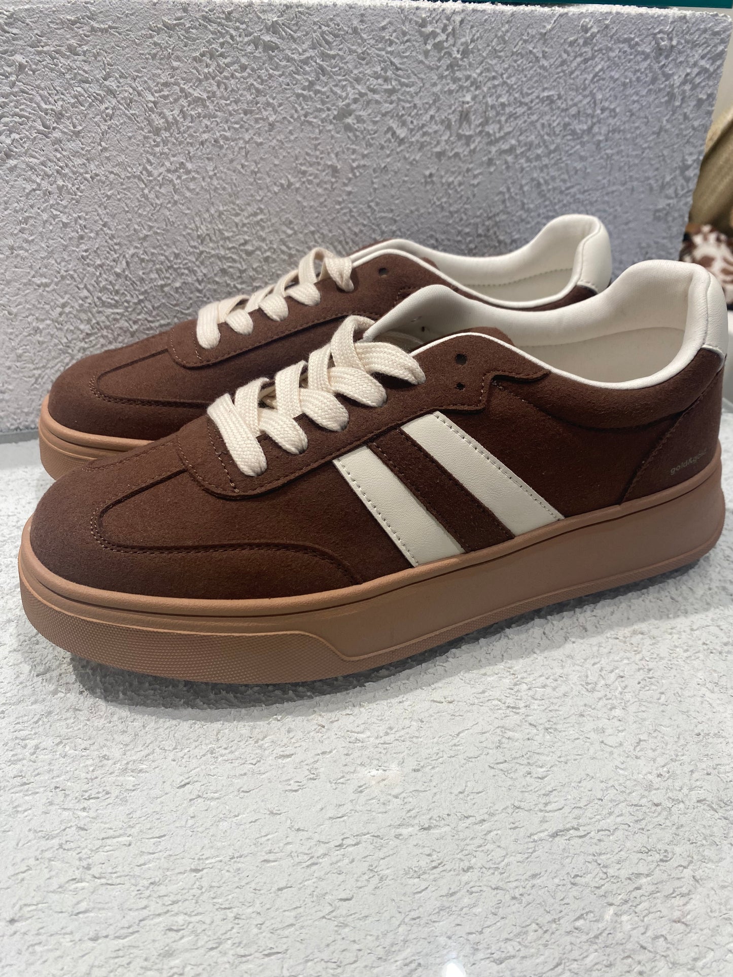 gold sneakers striscia brillantinata