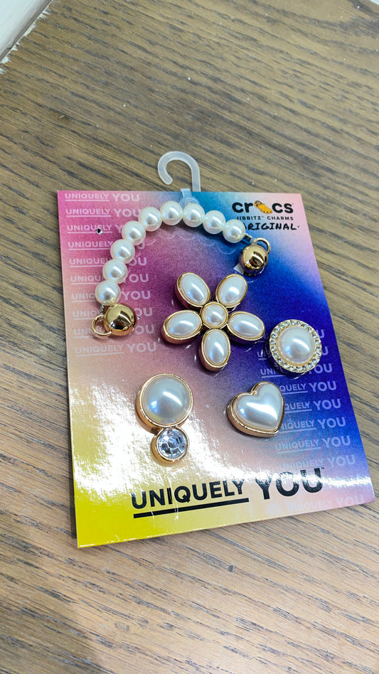 crocs dainty pearl jewelry