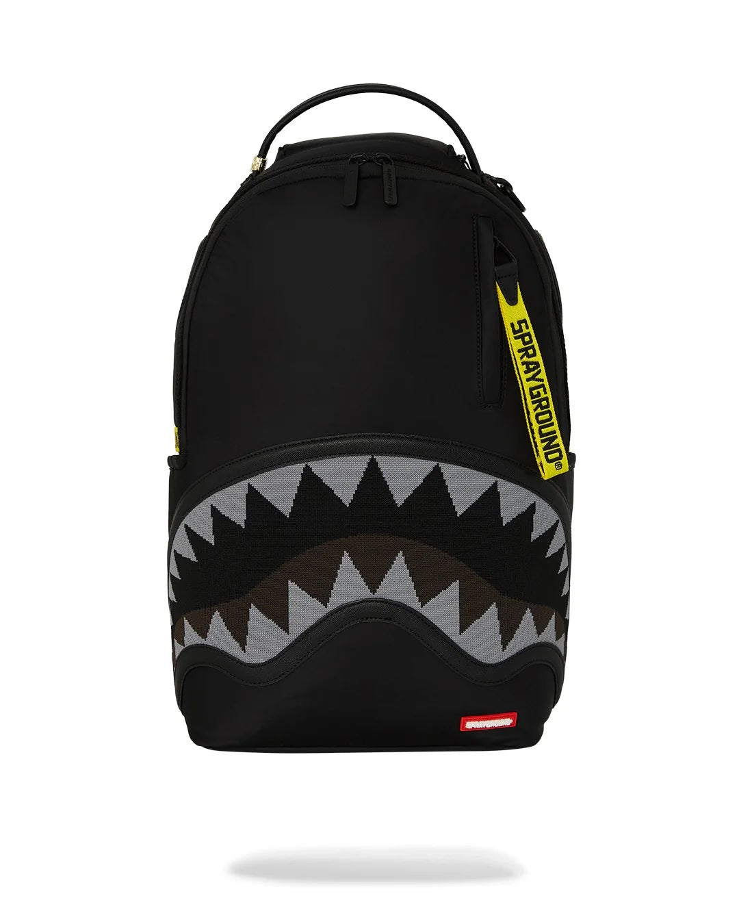 sprayground shark central yellow satin bckpck
