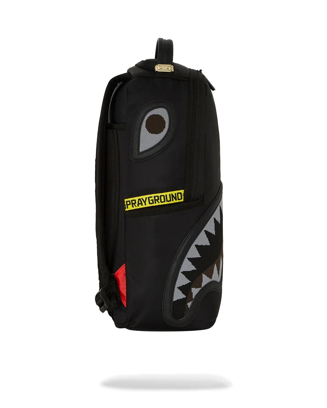 sprayground shark central yellow satin bckpck