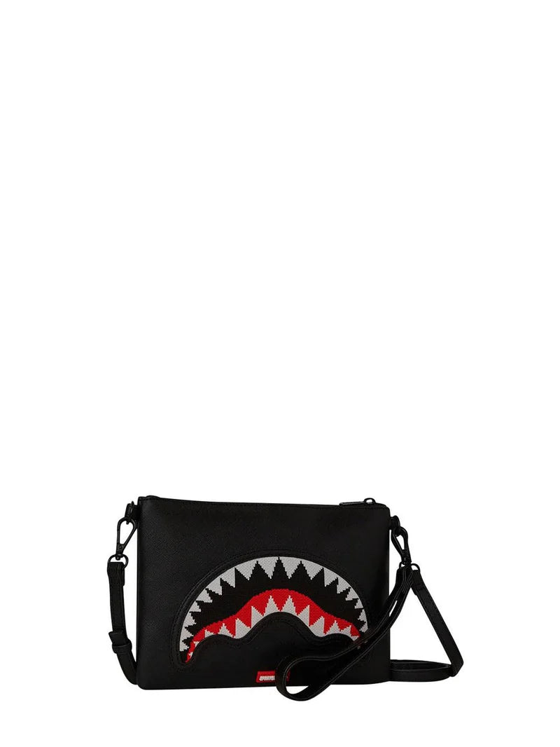 sprayground fly knit mouth crossover clutch